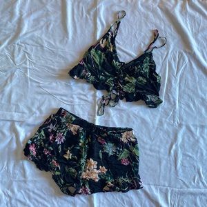 Two piece shorts and adjustable top